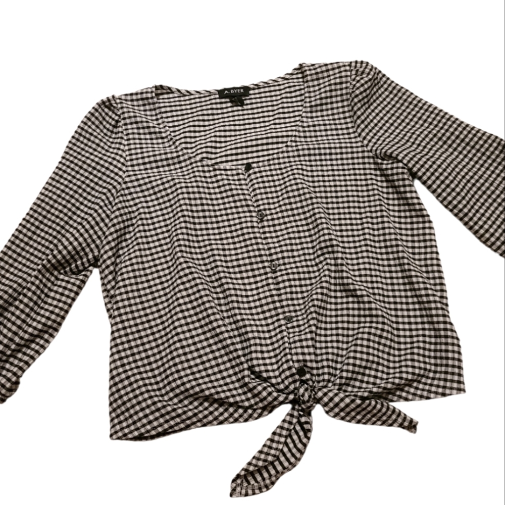 Black and White Button Up Blouse